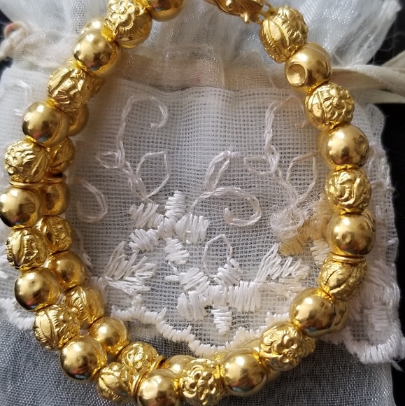 Vietnam Jewelry - 24karat Gold Solid Bead Bracelet